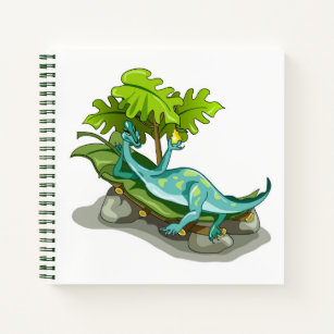 Illustration eines Iguanodon-Sonnenbades. Notizblock