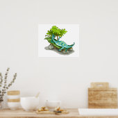 Illustration eines Iguanodon-Sonnenbades. Poster (Küche)