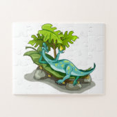 Illustration eines Iguanodon-Sonnenbades. Puzzle (Horizontal)