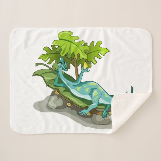 Illustration eines Iguanodon-Sonnenbades. Sherpadecke (Vorderseite (Horizontal))