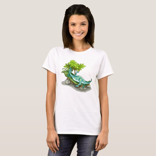 Illustration eines Iguanodon-Sonnenbades. T-Shirt (Vorne ganz)