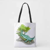 Illustration eines Iguanodon-Sonnenbades. Tasche (Vorderseite)
