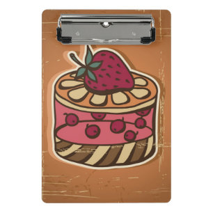 Illustration eines Kuchens im Retro-Stil Mini Klemmbrett