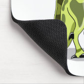 Illustration eines Lambeosaurus, der ein Ei hält. Mousepad (Ecke)