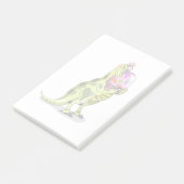 Illustration eines Lambeosaurus, der ein Ei hält. Post-it Klebezettel (angewinkelt)