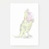 Illustration eines Lambeosaurus, der ein Ei hält. Post-it Klebezettel (Vorderseite)