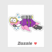 Illustration eines Loch Ness Monster Scuba Divers. Aufkleber (Blatt)