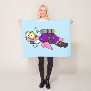 Illustration eines Loch Ness Monster Scuba Divers. Fleecedecke