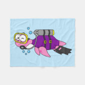 Illustration eines Loch Ness Monster Scuba Divers. Fleecedecke (Vorderseite (Horizontal))