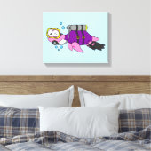 Illustration eines Loch Ness Monster Scuba Divers. Leinwanddruck (Insitu (Schlafzimmer))