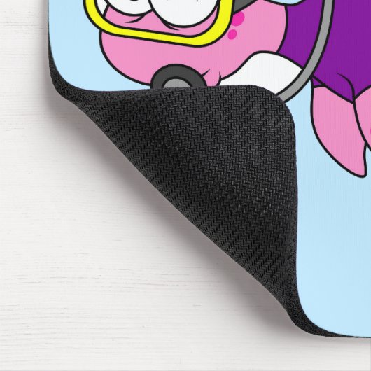 Illustration eines Loch Ness Monster Scuba Divers. Mousepad (Ecke)