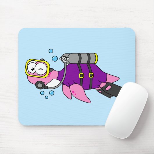 Illustration eines Loch Ness Monster Scuba Divers. Mousepad (Mit Mouse)