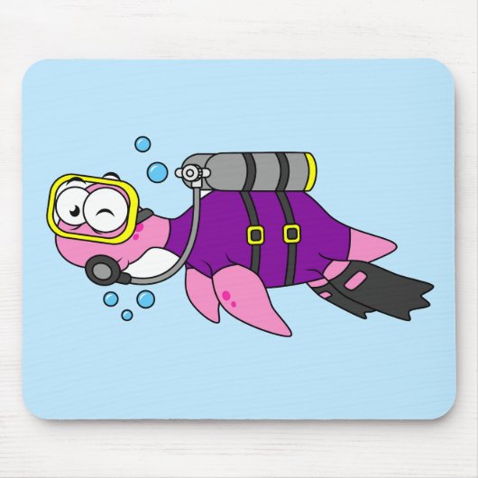 Illustration eines Loch Ness Monster Scuba Divers. Mousepad (Vorne)
