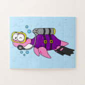 Illustration eines Loch Ness Monster Scuba Divers. Puzzle (Horizontal)