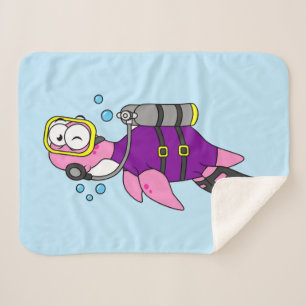 Illustration eines Loch Ness Monster Scuba Divers. Sherpadecke