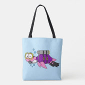 Illustration eines Loch Ness Monster Scuba Divers. Tasche (Rückseite)