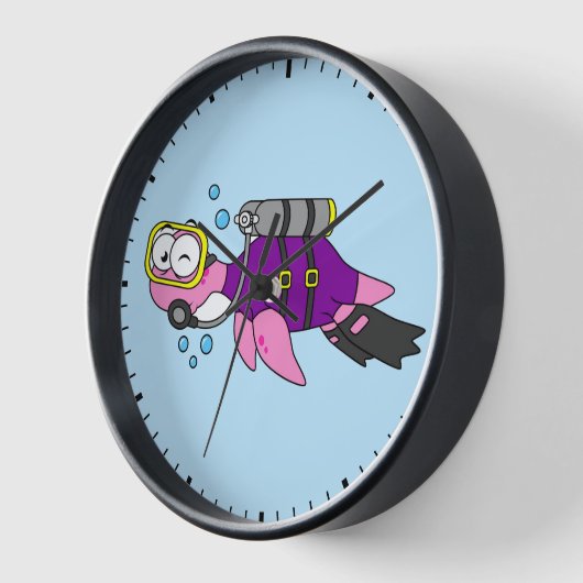 Illustration eines Loch Ness Monster Scuba Divers. Uhr (Winkel)