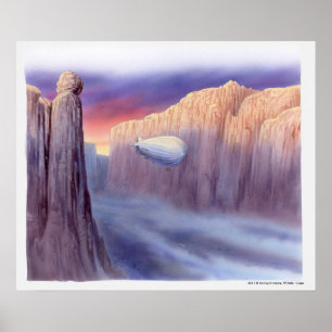 Illustration eines Luftschiffs in Bewegung Poster