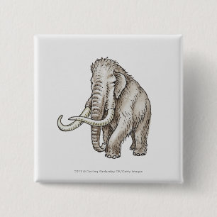 Illustration eines Mammuts Button