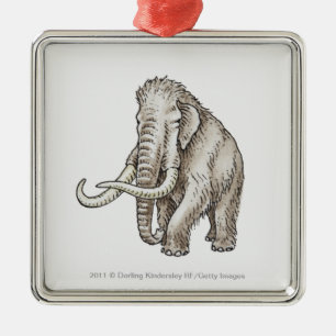 Illustration eines Mammuts Silbernes Ornament