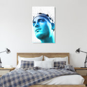 Illustration eines Mannes, der eine Elektroden-Kap Leinwanddruck (Insitu (Schlafzimmer))