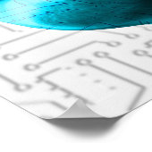 Illustration eines Mannes, der eine Elektroden-Kap Poster (Ecke)