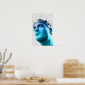 Illustration eines Mannes, der eine Elektroden-Kap Poster (Küche)