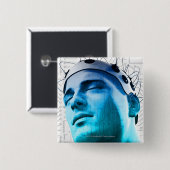 Illustration eines Mannes, der eine Kappe der Button (Vorne & Hinten)