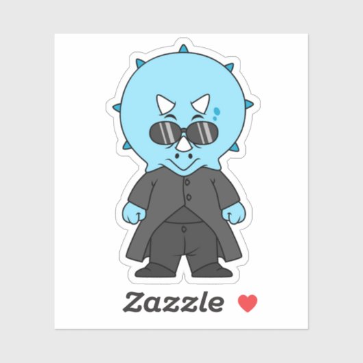 Illustration eines Matrix-Triceratops. Aufkleber (Blatt)