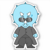 Illustration eines Matrix-Triceratops. Aufkleber (Vorderseite)