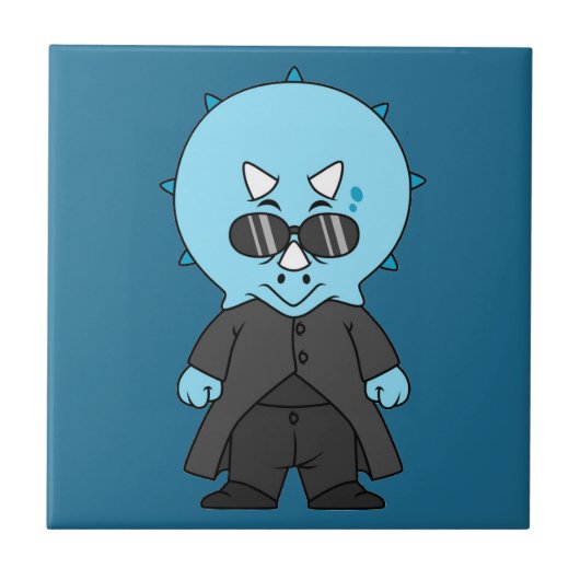 Illustration eines Matrix-Triceratops. Fliese (Vorderseite)