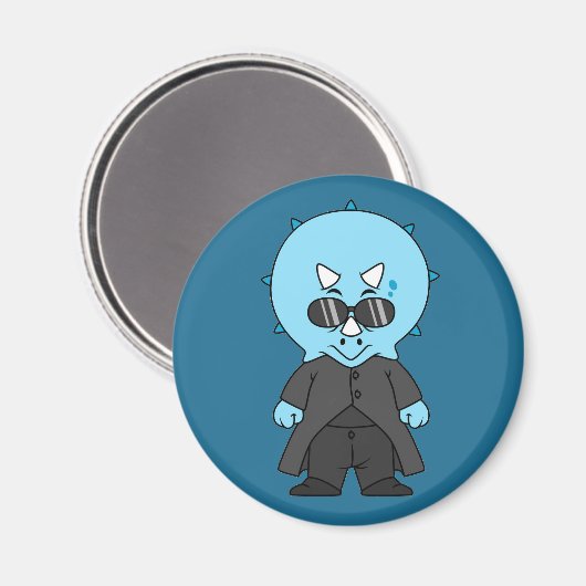 Illustration eines Matrix-Triceratops. Magnet (Vorderseite/Rückseite)