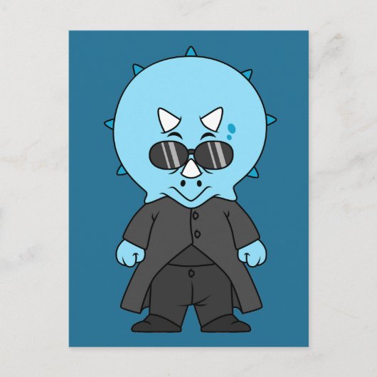 Illustration eines Matrix-Triceratops. Postkarte (Vorderseite)