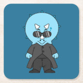 Illustration eines Matrix-Triceratops. Rechteckiger Pappuntersetzer (Vorderseite)