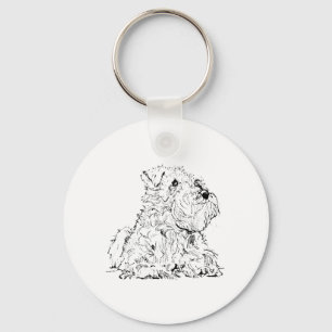 Illustration eines Miniature Schnauzers Schlüsselanhänger