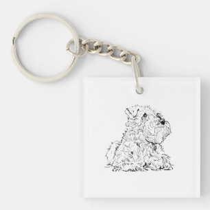 Illustration eines Miniature Schnauzers Schlüsselanhänger
