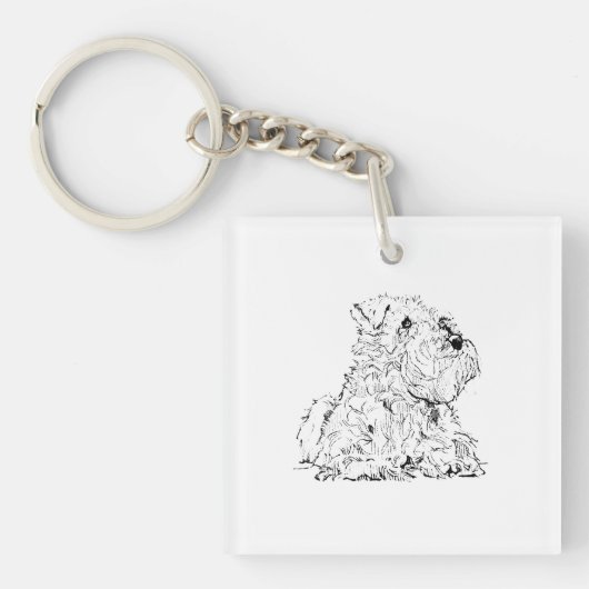 Illustration eines Miniature Schnauzers Schlüsselanhänger (Vorderseite)