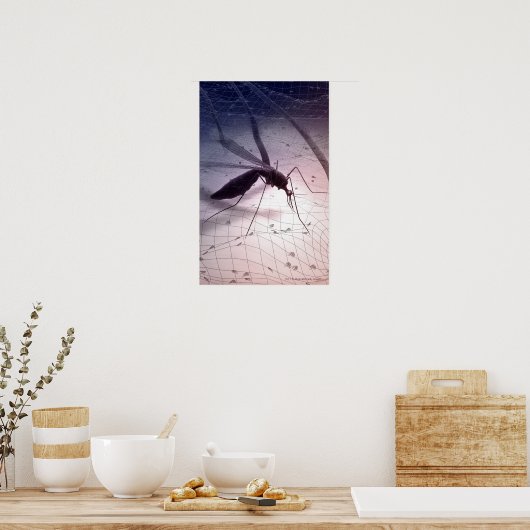 Illustration eines Moskitos, das beißt Poster (Küche)