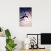 Illustration eines Moskitos, das beißt Poster (Heimbüro)