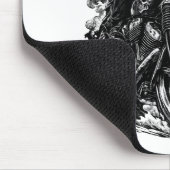 Illustration eines Motorradfahrers mit Sensenmann- Mousepad (Ecke)