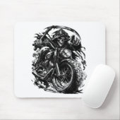 Illustration eines Motorradfahrers mit Sensenmann- Mousepad (Mit Mouse)