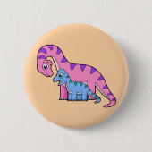 Illustration eines Mutter-Kind-Brachiosaurus. Button (Vorderseite)