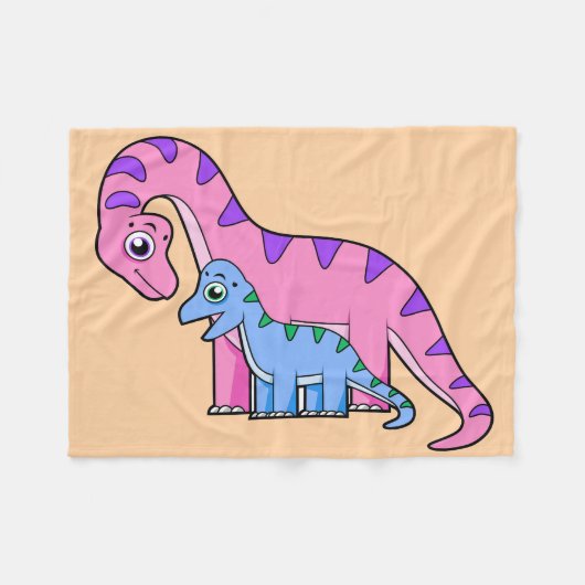 Illustration eines Mutter-Kind-Brachiosaurus. Fleecedecke (Vorderseite (Horizontal))