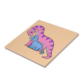 Illustration eines Mutter-Kind-Brachiosaurus. Fliese (Seite)