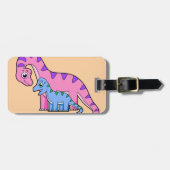 Illustration eines Mutter-Kind-Brachiosaurus. Gepäckanhänger (Vorderseite horizontal)