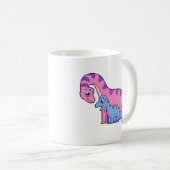 Illustration eines Mutter-Kind-Brachiosaurus. Kaffeetasse (VorderseiteRechts)
