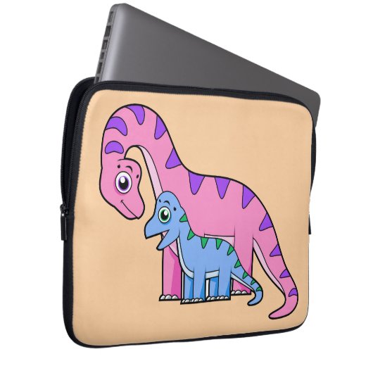 Illustration eines Mutter-Kind-Brachiosaurus. Laptopschutzhülle (Vorne Rechts)