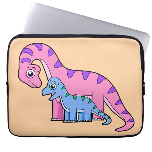 Illustration eines Mutter-Kind-Brachiosaurus. Laptopschutzhülle (Vorderseite)