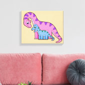 Illustration eines Mutter-Kind-Brachiosaurus. Leinwanddruck (Insitu (Wohnzimmer))