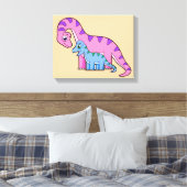 Illustration eines Mutter-Kind-Brachiosaurus. Leinwanddruck (Insitu (Schlafzimmer))
